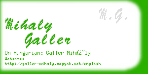mihaly galler business card